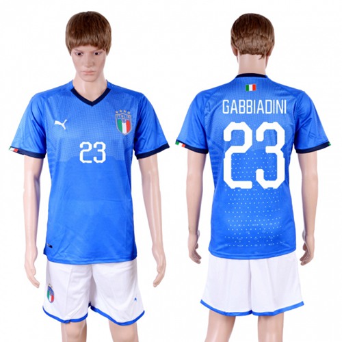 Italy #23 Gabbiadini Home Soccer Country Jersey - Click Image to Close